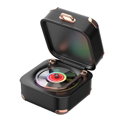 Enceinte Bluetooth vintage à effets lumineux LED avec 3 modes audio pour téléphone et PC