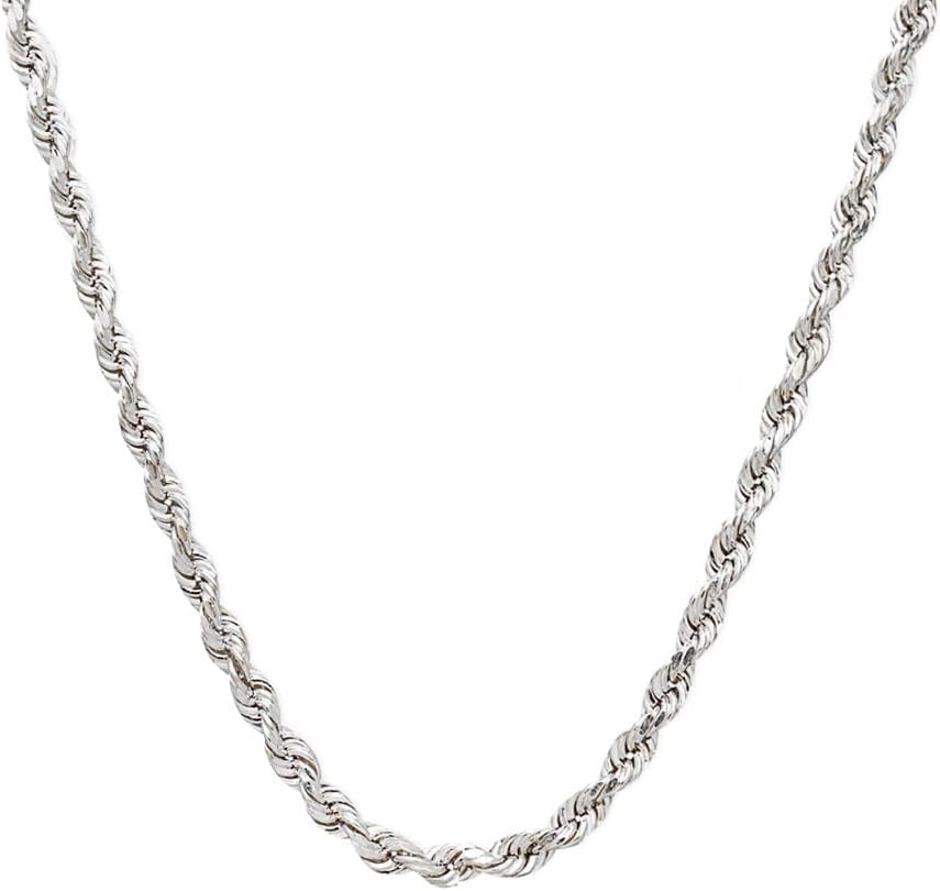 Plated 4MM Rope Style Necklace Chain with Gift Box for Men and Woman