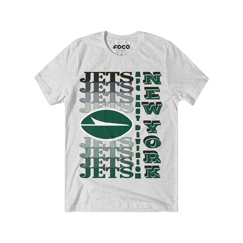 FOCO New York Jets NFL Mens Gradient Wordmark T-Shirt - Ash - XXXL
