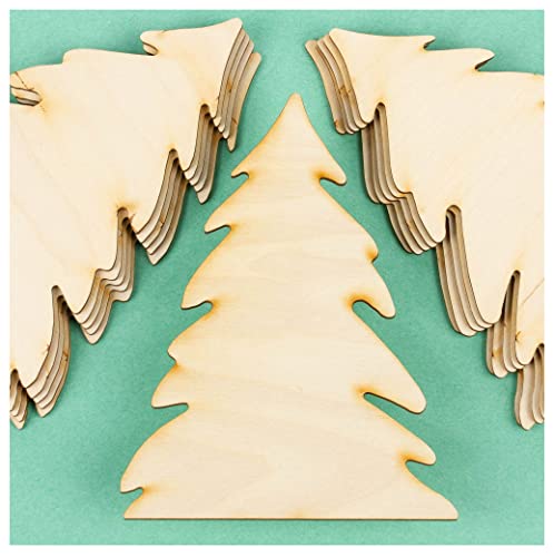 Factory Direct Craft 917154 Unfinished Wood Pine Tree Cutouts Set Of 12 Made In The Usa cover