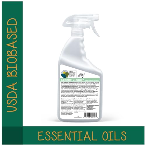 Black Diamond Stoneworks Granite Counter Cleaner: USDA Certified BIOBASED- Safe for Granite and other stone countertops. Safe for food contact formula to keep your countertops looking fresh and clean!