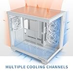 MUSETEX ATX PC Case, 360MM RAD Support, 3 x 120mm Non-ARGB Fans Pre-Installed, 270° Full View Tempered Glass Gaming PC Case with Type-C, Mid Tower ATX Computer Case, White, Y6 - Image 3