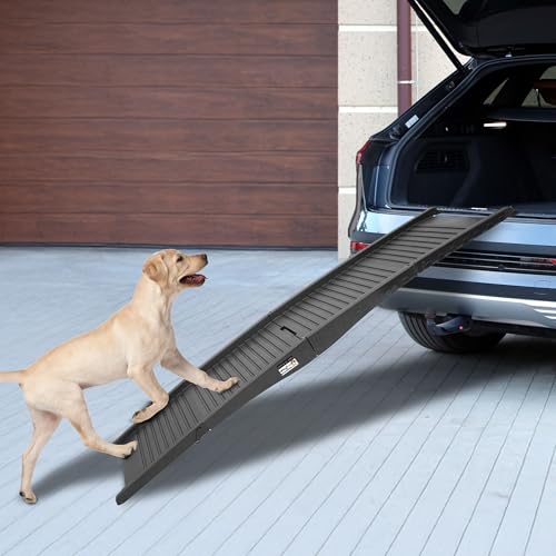 Nonslip Dog Ramp - 60-Inch Tri-Fold Incline with Raised Sides for Pets - Portable Ramps for Dogs to Get into a Car, Truck, SUV or Home by PETMAKER