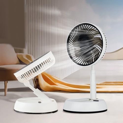 Ventilador oscilante plegable, ventiladores de pie, ventilador de escritorio silencioso, ventiladores plegables con control remoto para dormitorios, oficinas, refrigeración al aire libre (2)