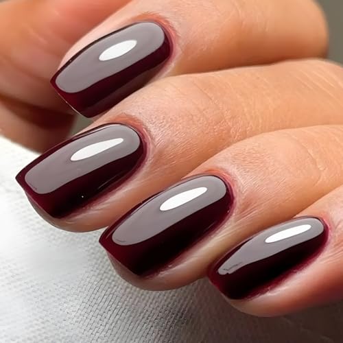 Vishine Vernis Gel Semi Permanent 16ml – Esmalte de uñas en gel UV/LED de cereza negra Soak Off, manicura de salón y DIY, rojo negro L447