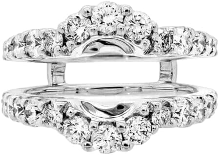 Drizzle Jewels 2 Carat Round Lab-Created Diamond Ring Enhancer Guard, 14K White Gold Finish, Wedding Band