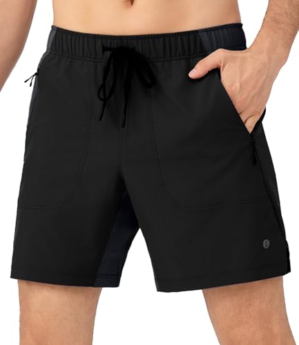Separatec Men's 2 in 1 Running Shorts with U-Support Compression Liner, Quick Dry Workout Athletic Gym Shorts