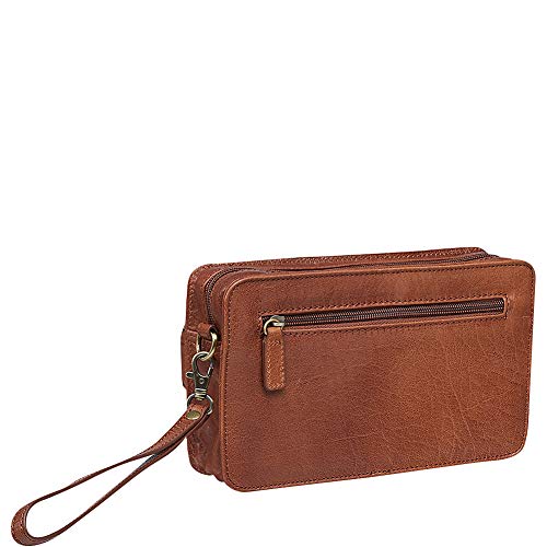 Mancini Leather Goods Vegetable Tanned Top Grain Buffalo Leather Bag (Cognac)