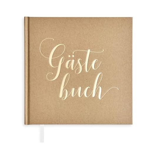 Plantvibes Libro de visitas para Fiestas de Boda, Bautizo o cumpleaños, 72 páginas, Tapa Dura, Papel, Libro de Invitados Estilo Vintage, Álbum de visitantes (Gästebuch (Kraft))
