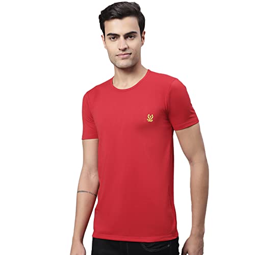 Image of Mack Jonney Men Round Neck Cotton Solid Regular Fit T-Shirt-T Anthraa 01-P
