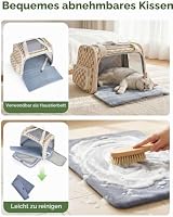 HOMESPON Katzen Transportbox Flugzeug Zugelassen - Faltbare Haustiertasche mit Stahlrahmen, 3-lagiger Matte & Ausbruchsicherem Reißverschluss für Katzen & Hunde bis 8kg – Ansicht 3