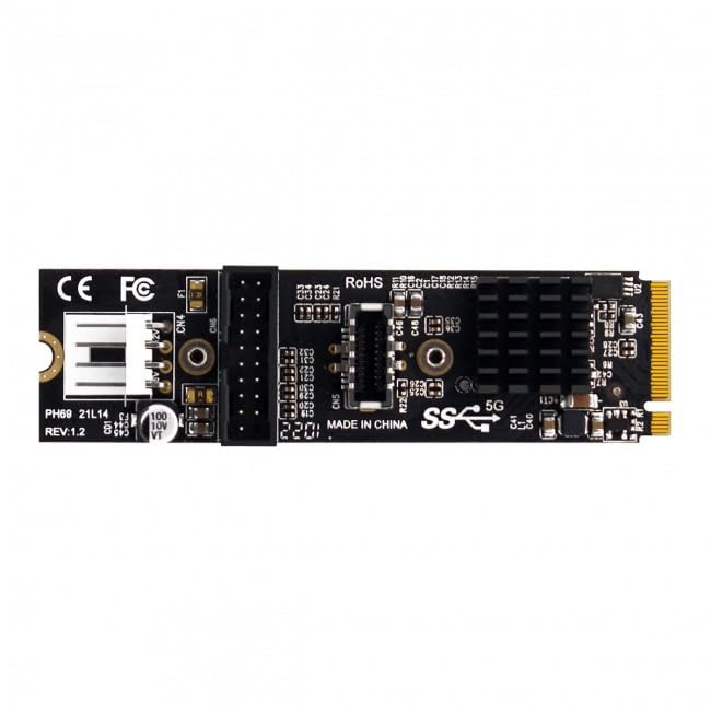 CY Card 5Gbps Type-E USB 3.1 Front Panel Socket USB 2.0 to NVME NGFF M-Key Express Card Adapter for Motherboard - Image 3
