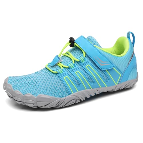SAGUARO Barefoot Hombre Mujer Zapatillas de Trail Running Ligeras Cómodas Minimalistas Zapatos Descalzos, Azul Cielo 42