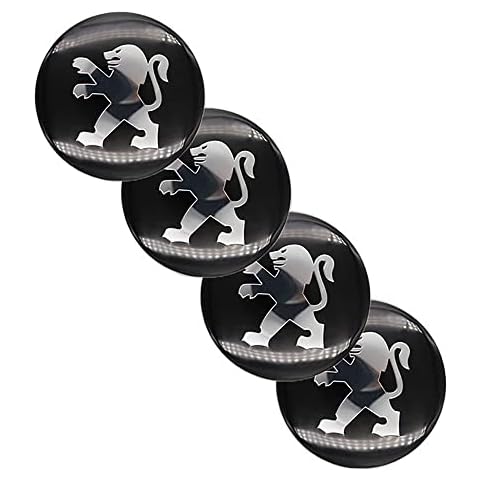 XGAGCF 4 Pcs Car Alloy Wheel Center Cover Hub Centre Caps Tire Rims Badge Stickers, for PEUGEOT 65MM Auto Tyre Decoration Emblem Accessories Cover