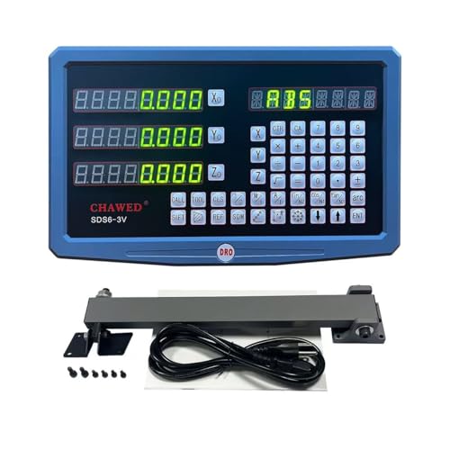 DRO Digital Readout 2 Axis 3 Axis Screen DRO Readout Display Linear Scale for Bridgeport/Knee Mill Milling Machine Lathe Machine Tools (SDS6-3V)