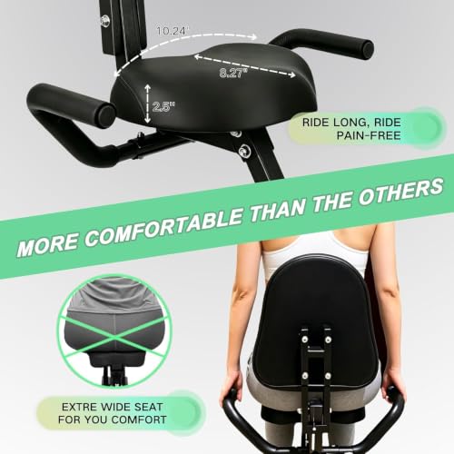 Image of BARWING Stationary Exercise Bike for Home Workout, 5 IN 1 Foldable Indoor Cycling Bike for Seniors, 350LB Capacity, 16-Level Magnetic Resistance, Seat Backrest Adjustments