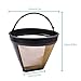 KEEPOW Reusable Coffee Filter Replacement 12-Cup, Compatible with Cuisinart Coffee Makers, Gold Tone Coffee Filter Basket 10-12 Cup
