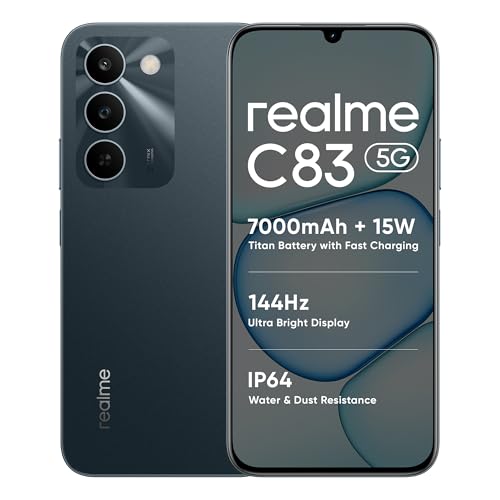 Image of realme C83 5G Smartphone 4+128GB, 6.8-Inch Screen, 144HZ Ultra Bright Display, 7000mAh Battery, Rear 13MP+Front 5MP Camera, MediaTek Dimensity 6300, IP64, Green