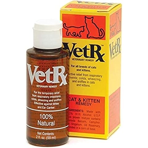 VET RX Sneezing Cold Cough and Allergies for Cat & Kitten, Yellow, 2 Fl Oz Cover