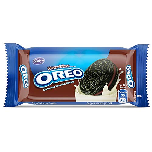 Cadbury Oreo Chocolate flavour Cookie Sandwich Cream Biscuit (43.75g / 46.3g grammage may vary) Cadbury Oreo Chocolate flavour Cookie Sandwich Cream Biscuit (43.75g / 46.3g grammage may vary)