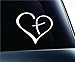 Heart with Cross in Center Decal Sticker Vinyl for Car Auto Christian (3.5", white)
