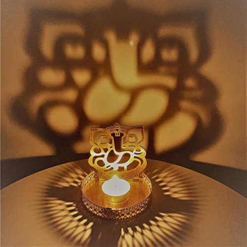 LOVENSPIRE Shadow Diya Ganesha Candle Holder, Diwali Decor Housewarming Gift Decorations Favor, Diwali Puja Favors, Ganesha Statues, Thamboolam Items, Navaratri