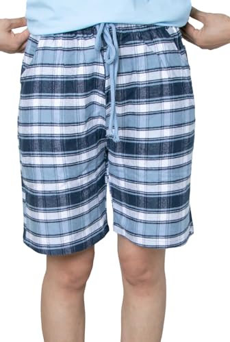 Boys Cotton Pajama Shorts Lounge Plaid Sleep Pants Soft Comfy Elastic Waist Drawstring with Pockets for Kids3