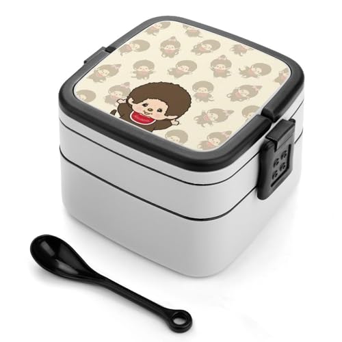 弁当箱 モンチッチ ランチボックス 二段 お弁当箱 おべんとう箱 ランチケース 大人用 子供用 学生 仕事 通勤 1000ml