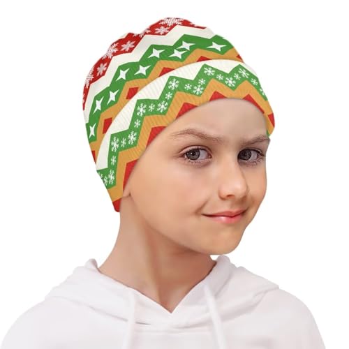 Babrukda Snowflake Beanie Caps for Girls Warm Winter Hats for Cold Weather Kids Knit Beanie Cap Christmas Beanies Headgear4
