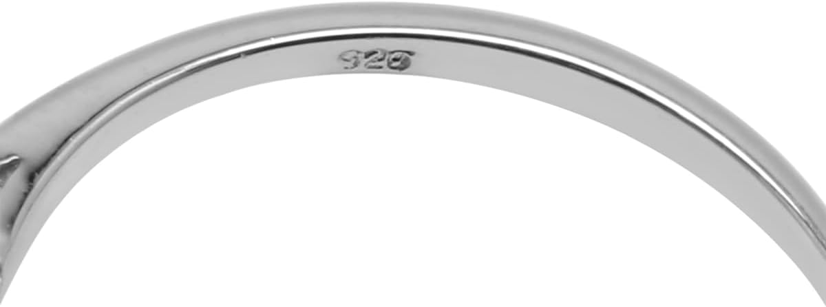 Silvershake Petite Design Round Shape Gemstone Birthstone White Gold Plated or Yellow Gold Plated 925 Sterling Silver Solitaire Promise or Engagement Ring Jewelry for Women - Image 5