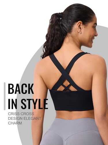 Image of Sports Bras for Women High Support, Multipack Padded Supportive Criss Cross Back Wireless Running Yoga Workout Bra