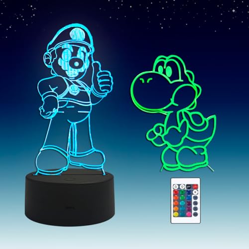 Sosowlight 2 en 1,lámpara LED de anime con ilusión 3D, control