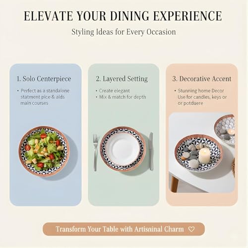 Image of Ceramic Dinner Plates Set of 2, 8 Inch Porcelain Salad Dessert Round Plates, Microwave, Oven and Dishwasher Safe, Kitchen Plates, Serving Dishes Plates (1 Plate Honeycomb 2 Bowl)