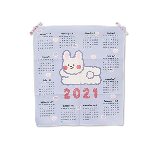 kekison Stoffkalender 2021 Geschirrtuch Wandkalender mit Niedlich Grafik Drucken Familienplaner Wanddeko Kalender 2 in 1 für Büro oder Zuhause Cover