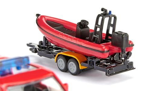 Land Rover Defender Fire Brigade con Remolque y Bote de Juguete miniatura 3