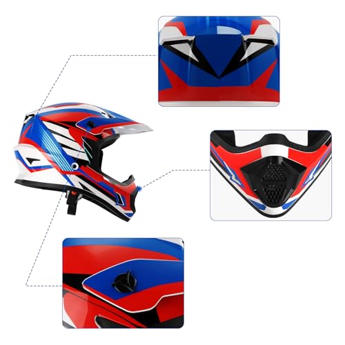 TCMT Youth Dirt Bike Helmet DOT Certified - Kids Full Face Motocross ATV Helmet with Goggles, Gloves and Helmet Bag for Off-Road, BMX, MX, Street Riding by TCMT - Image 8
