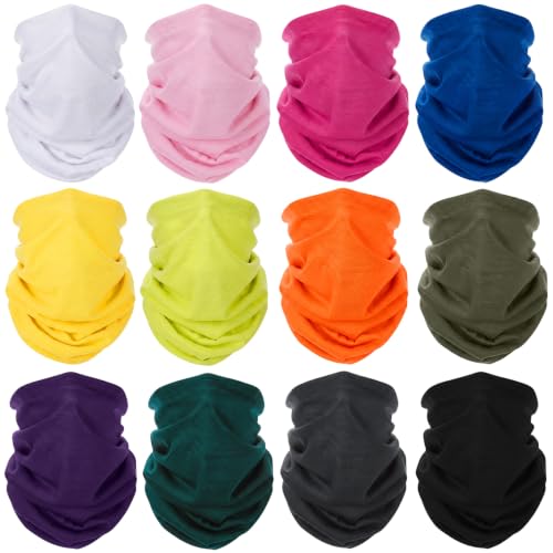 Image of Tarpop 12 /30 Pcs Neck Gaiters Scarf Elastic Wrap Headband Sweat Absorbing Bandana for Women Men Sports Yoga Running