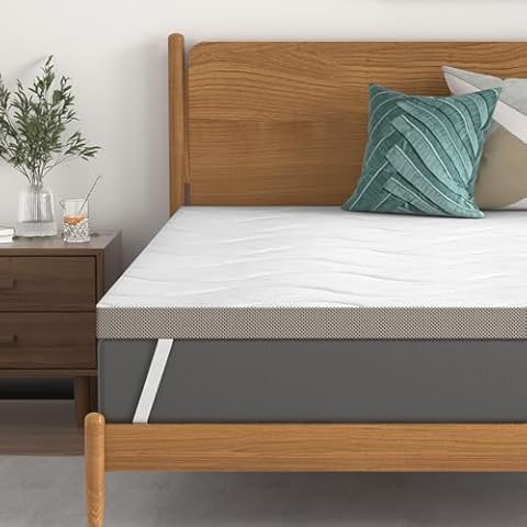 Sleepmax Firm Mattress Topper 4 Inch Queen Size - Extra Firm Mattress Pad Bed Topper for Pain Relief - High Density Foam with Washable Cover - CertiPUR-US Certified