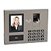 High Efficiency Time Clock 4 in 1 Face Recognition Fingerprint Password Card Chinese and English Employee Attendance Machine for Offices Factories Hotels Schools (US Plug)
