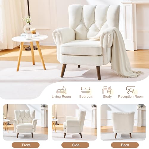 Sillón Chenille Beige ergonómico de una plaza miniatura 3
