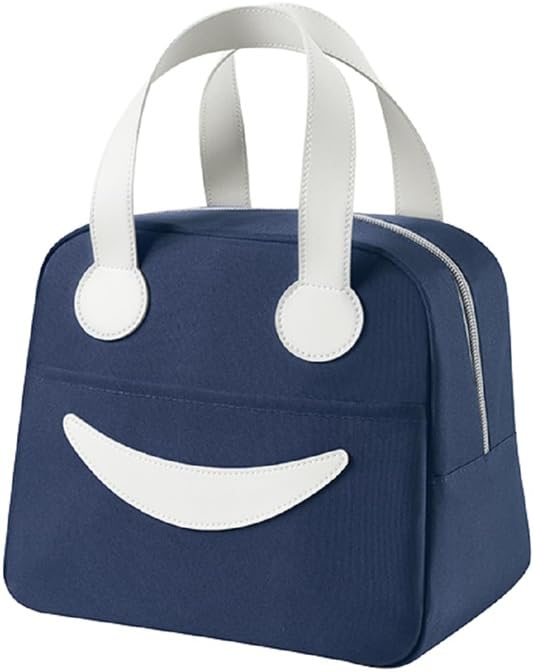 Image of Toy Imagine 6.5L Insulated Lunch Bag for Kids Office School Men Women Smiley Face Tiffin Bag Snack Tote Bag Compact Portable Leak Proof Tiffin Pouch Hot and Cold Lunch Box Bag for Boys and Girls(blue)