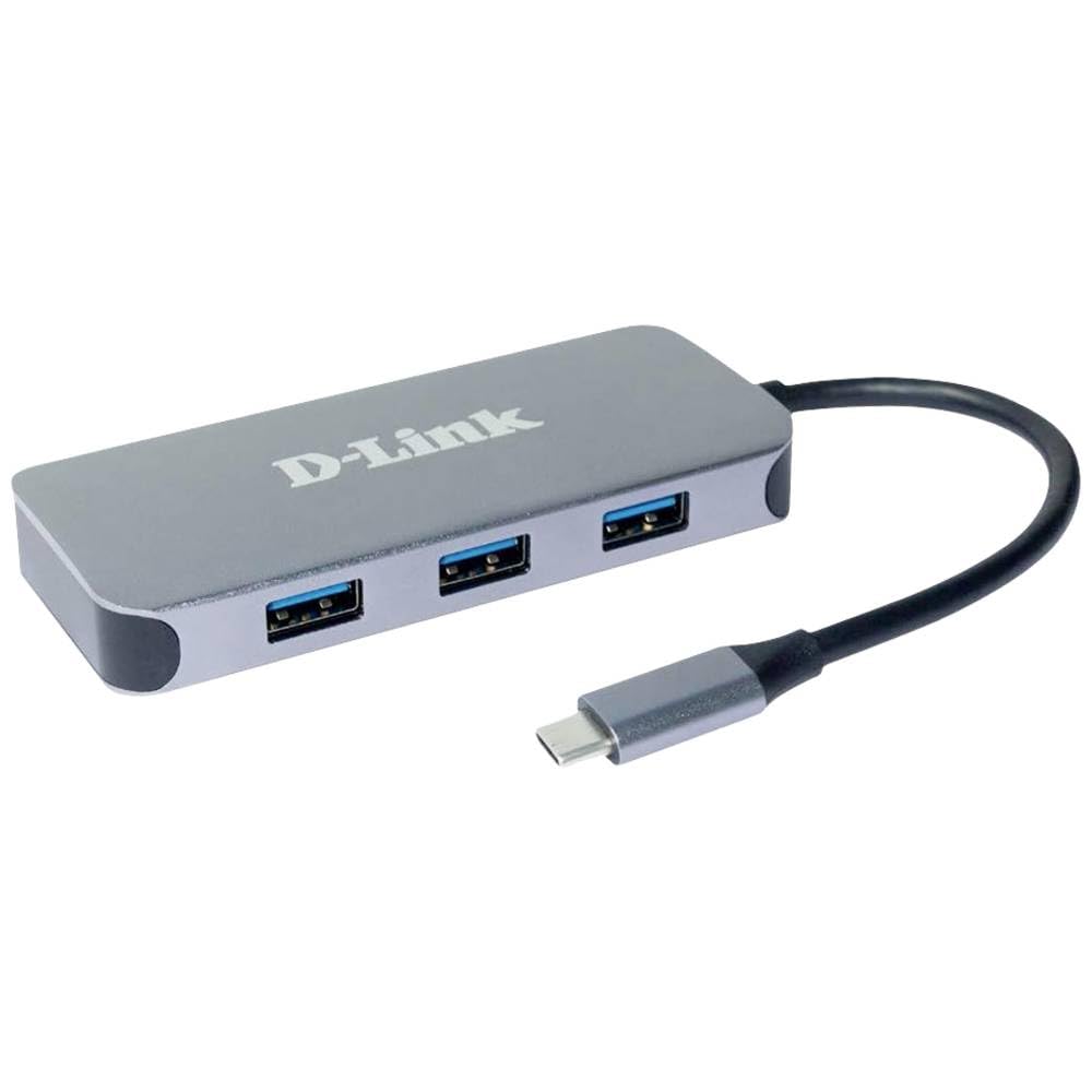 D-Link DUB-2335 Hub USB-C 6-en-1 avec Alimentation (PD 60W), 4K HDMI, Gigabit Ethernet, 3 Ports USB 3.0, pour PC, MacBook Pro, MacBook Air, iPad Pro, Chromebook, Surface Pro et Plus