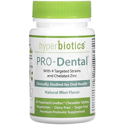 PRO-Dental, Natural Mint, 3 Billion CFU, 45 Chewable Tablets, Hyperbiotics Cover