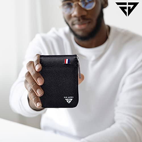 Fur-Jaden-PU-Leather-9-Slot-Vertical-Credit-Debit-Card-Holder-Money-Wallet-Zipper-Coin-Purse-for-Men-Women-Black Fur Jaden PU Leather 9 Slot Vertical Credit Debit Card Holder Money Wallet Zipper Coin Purse for Men Women (Black)
