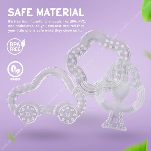 Image of Baybee Natural Silicone Teething Toy for Babies 3-24 Months | Soft Safe Baby Chew Teether | Gum Soothing Stick | Non-Toxic Food Grade, BPA-Free Teether for Baby |Lightweight Infant Teething Relief Toy
