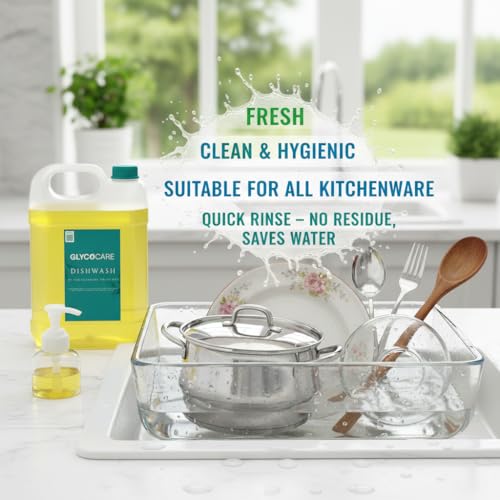 Image of Dishwash Gel - Tough on Grease, Gentle on Hands (Yellow, 5 Ltr.)