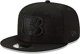 New Era NFL 9FIFTY Black On Black Adjustable Snapback Hat Cap One Size Fits All (Cincinnati Bengals)