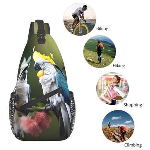 Mochila cruzada con estampado de loro Cockatoo unisex miniatura 6