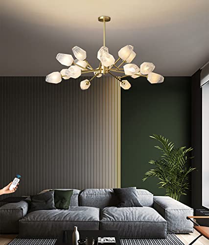 Idequy 15-Light Gold Sputnik Glass Chandeliers Modern Pendant Light Mid Century Branches Ceiling Light Fixtures For Dining Living Room #TOP9