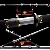 HERO SWORD Handmade Huan Shou （环首剑） Jian Traditional Chinese Sword 8 Sides Blade Sword Combat 9260 Spring Steel Full Tang Knife Sharp Sword Nice Gift for Men